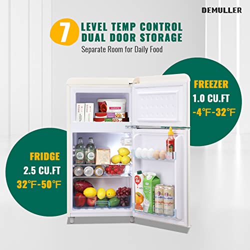 DEMULLER Retro Mini Fridge Freestanding P54253