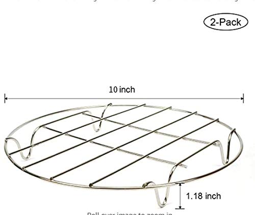 2 Pack Round Cooking Racks 8" Stainless Steel for Air Fryer, Instant Pot A432