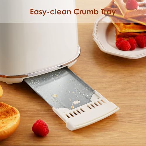 Roter Mond 2 Slice Retro Stainless Steel Toaster with Bagel & Defrost Function B737
