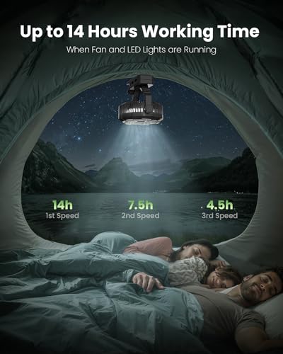 Gaiatop Camping Fan with LED Lights F1391