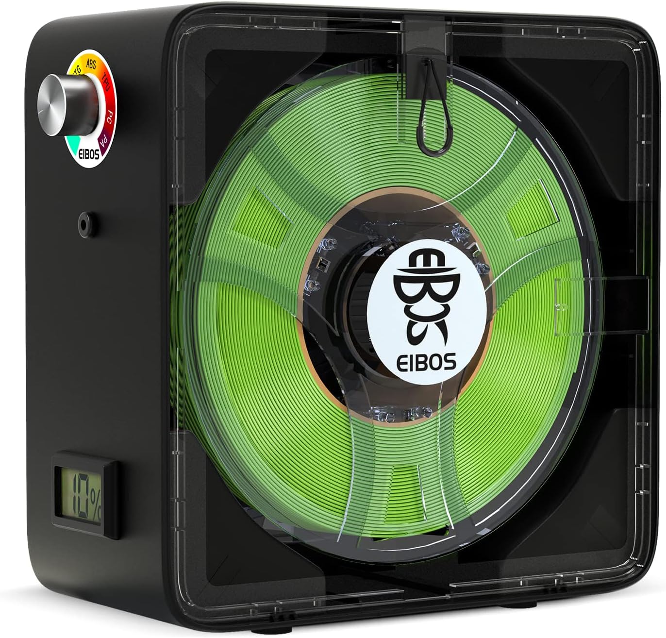 【EIBOS Official】3D Printer Filament Dryer Easdry, 3D Printer Filament Dry Box with Fan, Adjustable Temperature, Humidity Control & Spool Holder, Compatible with 1.75mm 2.85mm 3.00mm Nylon, PLA, TPU