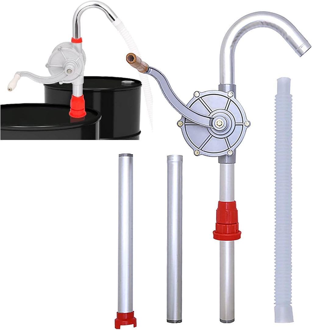 Aluminum 15 to 55 Gallon Drum Pump,Hand Liquid Transfer,Duty Rotary Barrel Pump for Gasoline Oil Fuel Diesel, Kerosene, Hydraulic Fluid