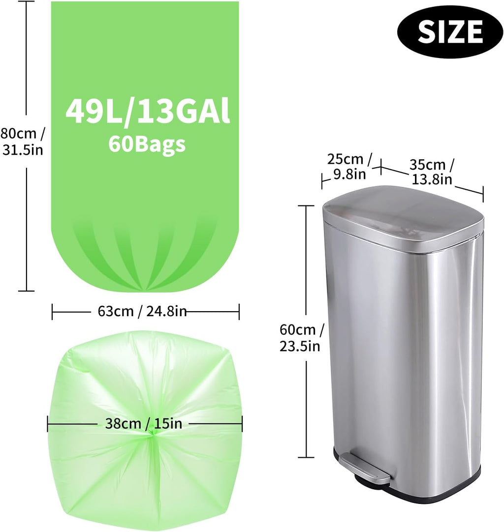 Biodegradable Trash Bags Tall 13 Gallon 60 Count by EnvoWise C640626
