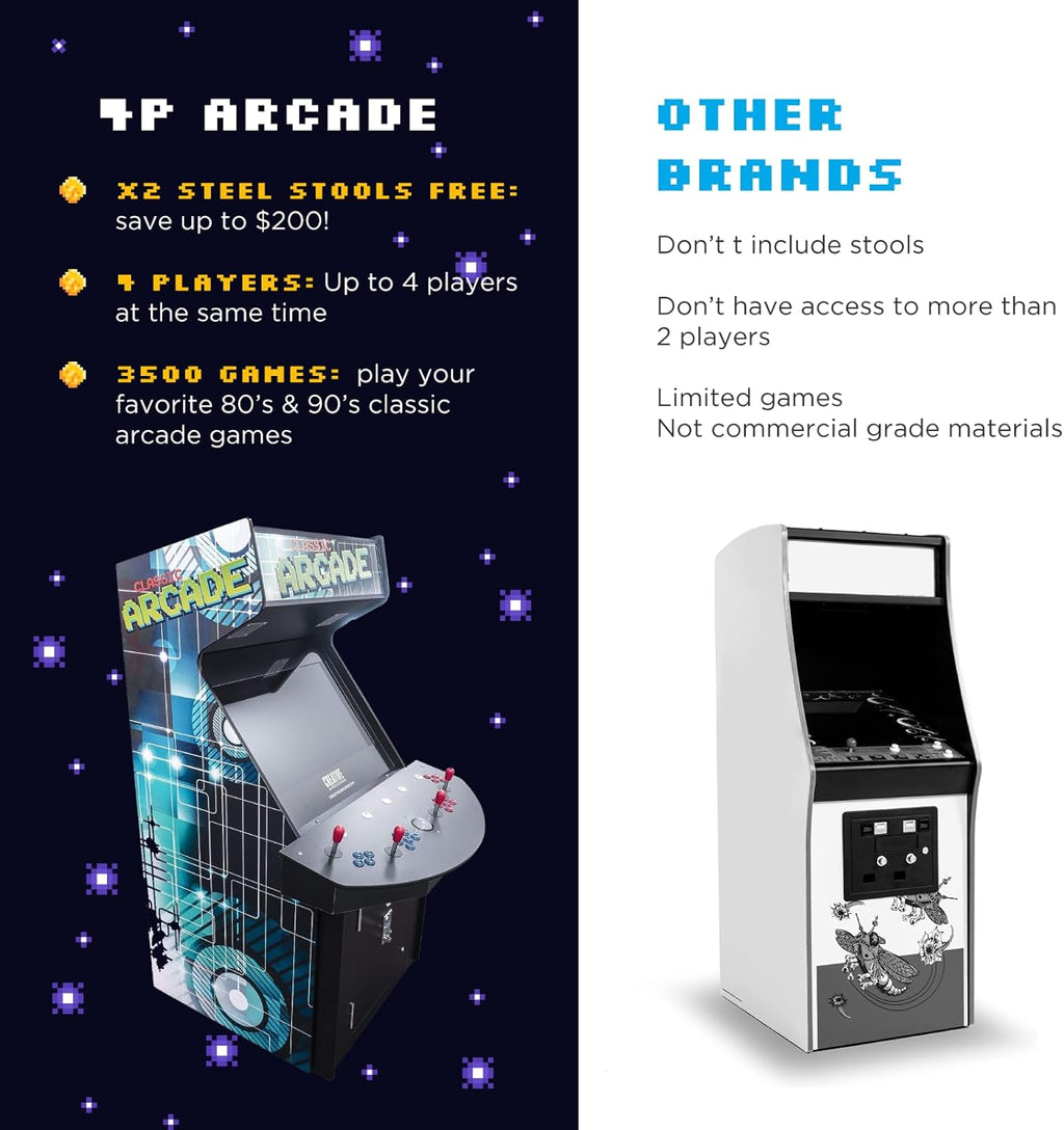 Creative Arcades Full Size Stand-Up Arcade Machine 4 Player 32" LCD Screen L12252