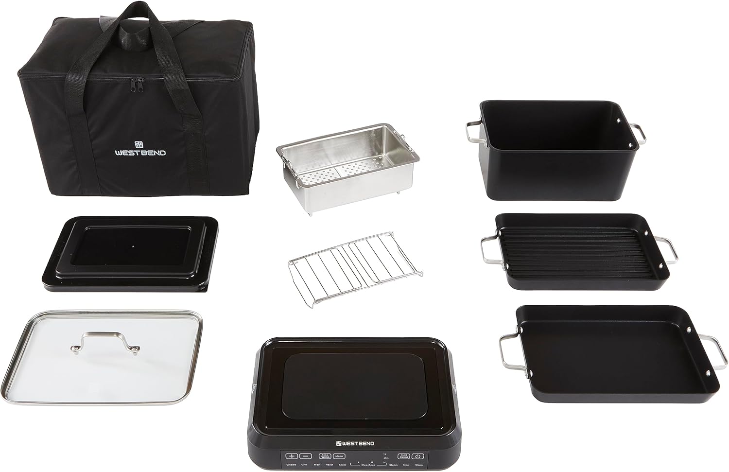 West Bend Versatility Plus Slow Cooker, 6-Quart, Non-Stick, Black S7173