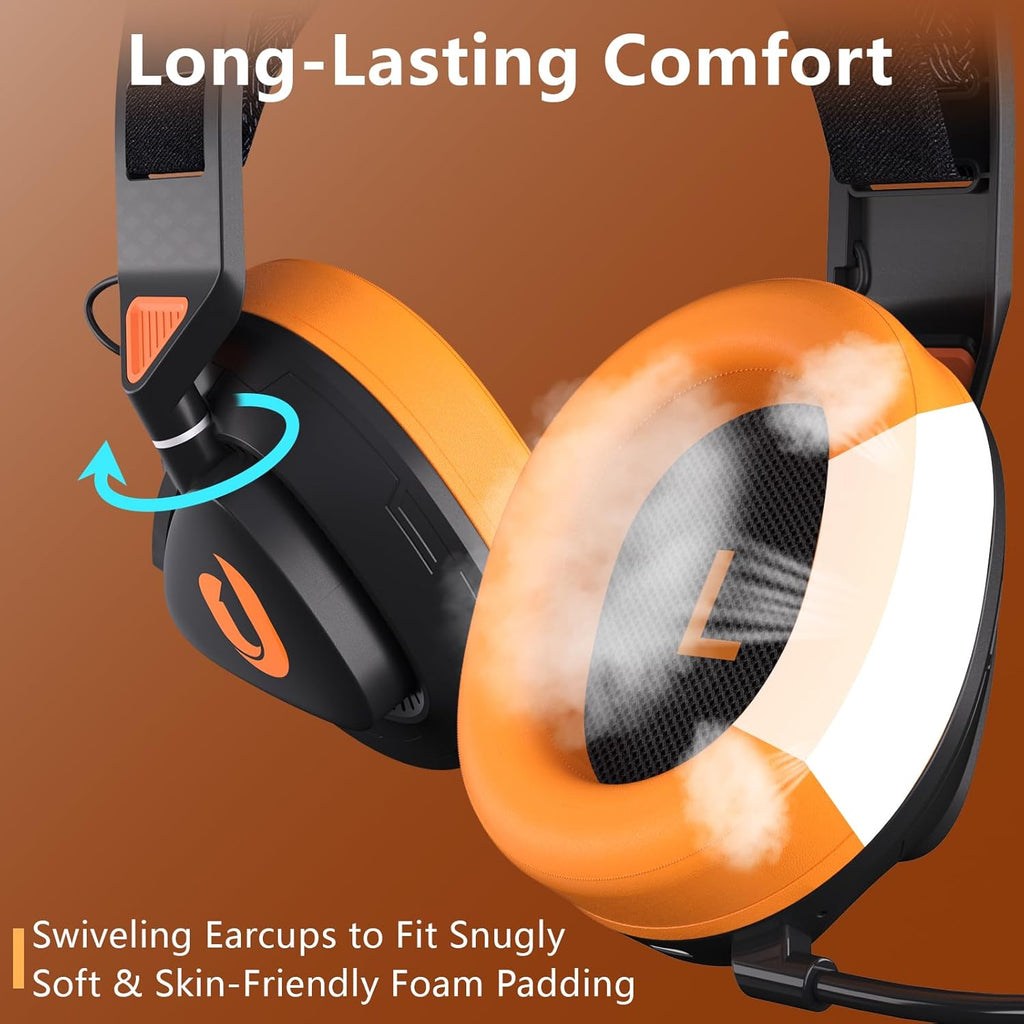 Jeecoo G90 Wireless Gaming Headset with Detachable Mic for PC PS4 PS5 Switch E3830