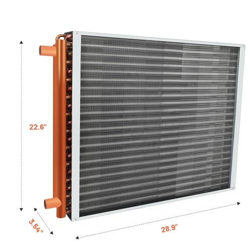 24x24 Heat Exchanger Water to Air with 1" Copper Ports for Outdoor Wood Furnaces N47380