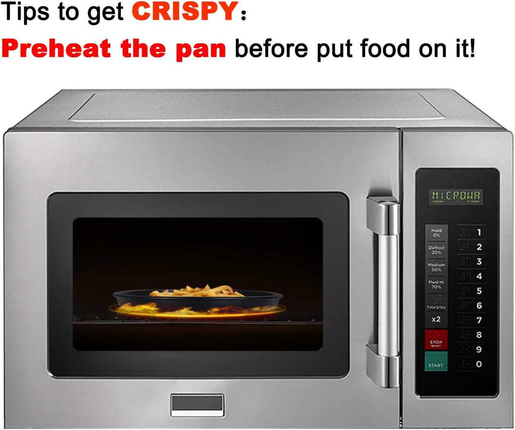 12inch Microwave Crisper Pan for Reheating Pizza, Nuggets & French Toast A846
