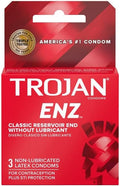 Trojan Non-Lubricated Premium Latex Condoms 3 ct (Pack of 6)