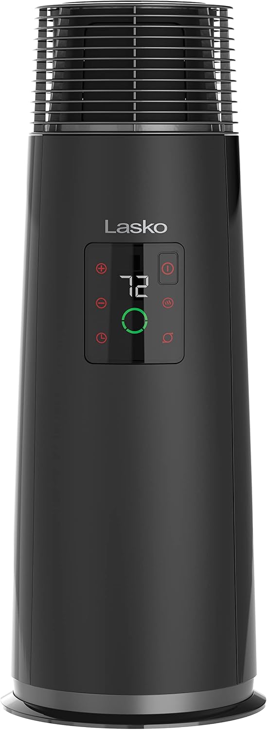 Lasko 360-Degree Oscillating Ceramic Tower Heater, 1500W, Black V144561
