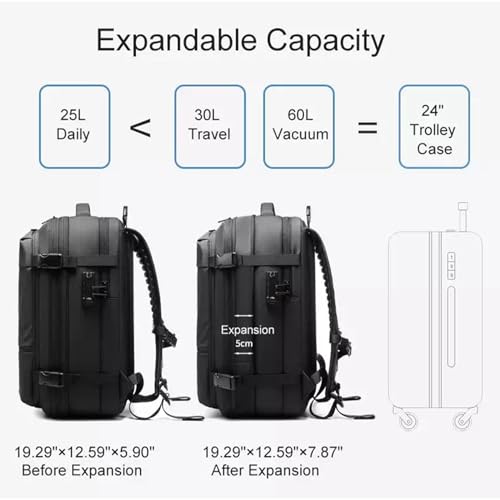 Vacpack Backpack Expandable Anti Theft Travel Backpack L9381