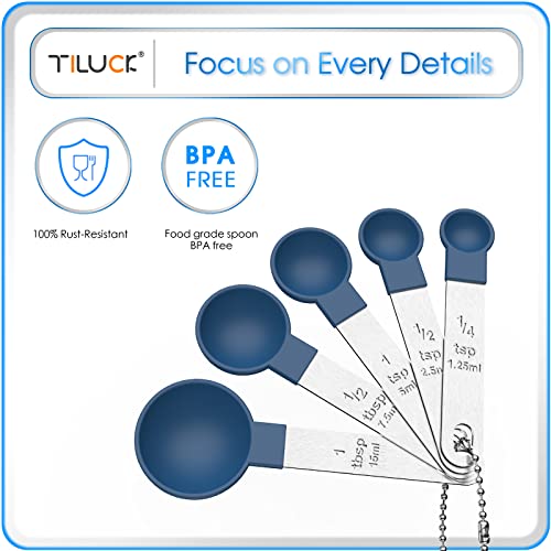 TILUCK Measuring Cups & Spoons Set, Stackable with Stainless Steel Handle A919313