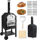 Pizza Oven Outdoor, Wood-Fired Pizza Oven 63" Height Patio Pizza Maker with Pizza Stone, Pizza Peel, Grill Rack and Waterproof Cover for Outside Backyard Camping