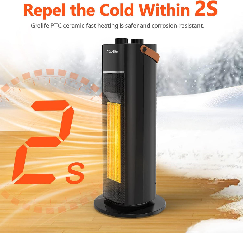Grelife 18" 1500W Ceramic Space Heater for Indoor Use G5025