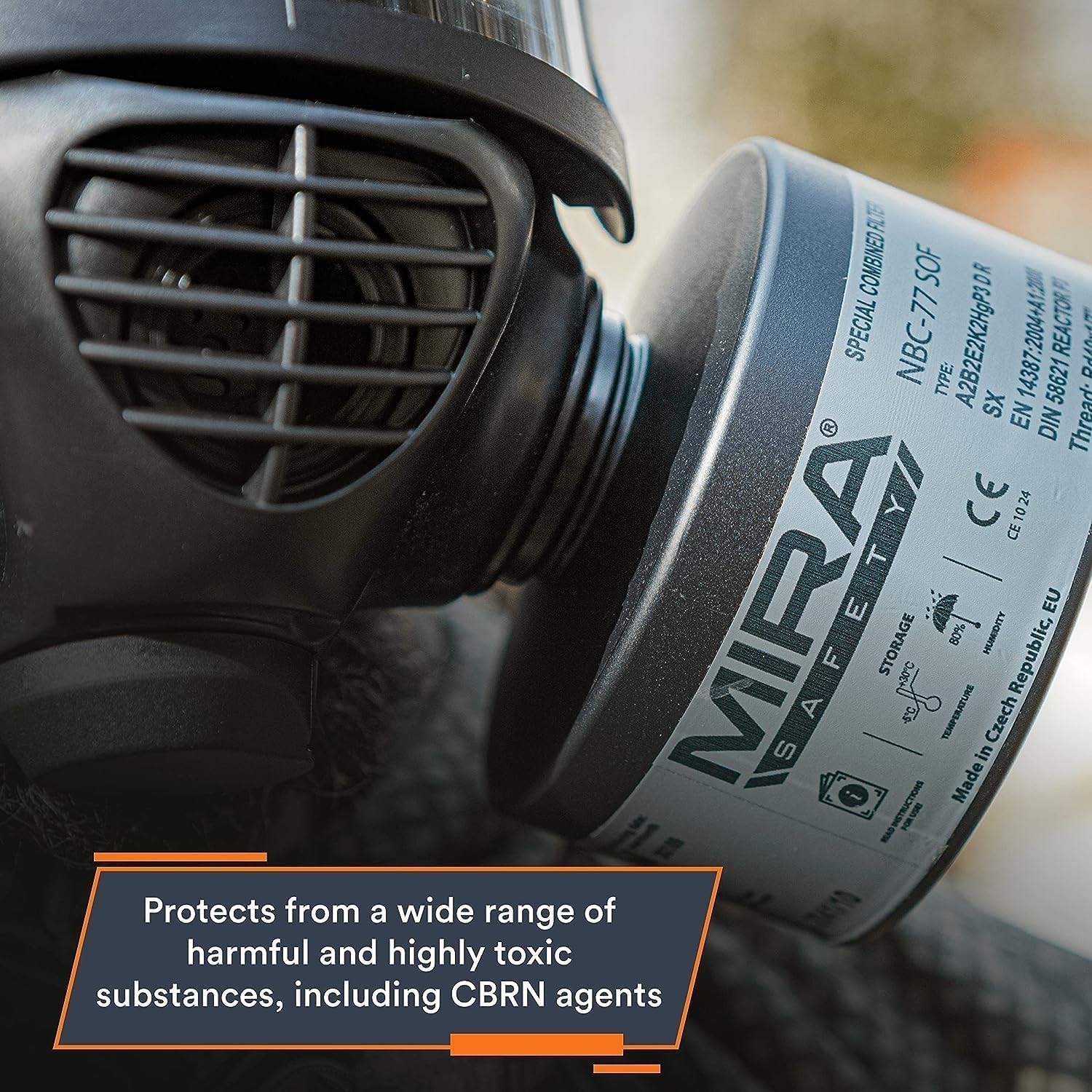 MIRA Safety CM-6M NBC-77 SOF 40mm CBRN Gas Mask Filter R65312