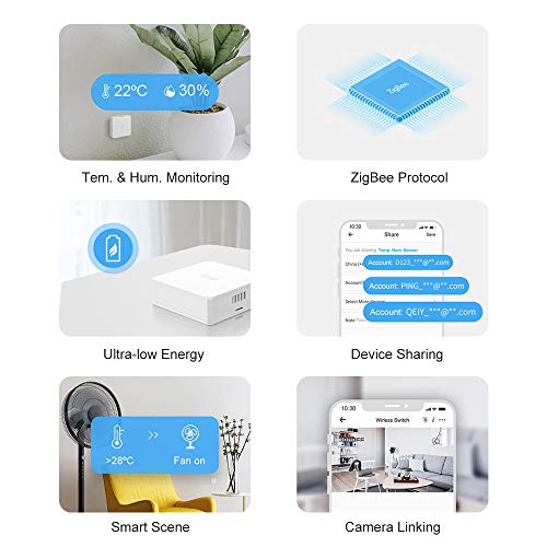 SONOFF SNZB-02P Zigbee Temperature Humidity Sensor with Alert, Compatible with Alexa & Google Home D753651