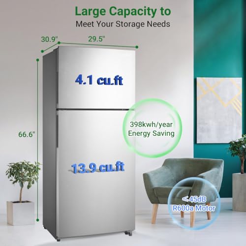 Smad Top Freezer Refrigerator Stainless Steel C6435