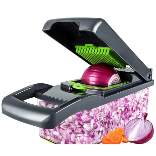 Professional Compact Vegetable Chopper - Vegetable Cutter, Food Chopper, Veggie Chopper, Onion Chopper, Chopper With Container, Vegetable Slicer, Veggie Cutter, Mandoline Slicer, Vegetable Dicer