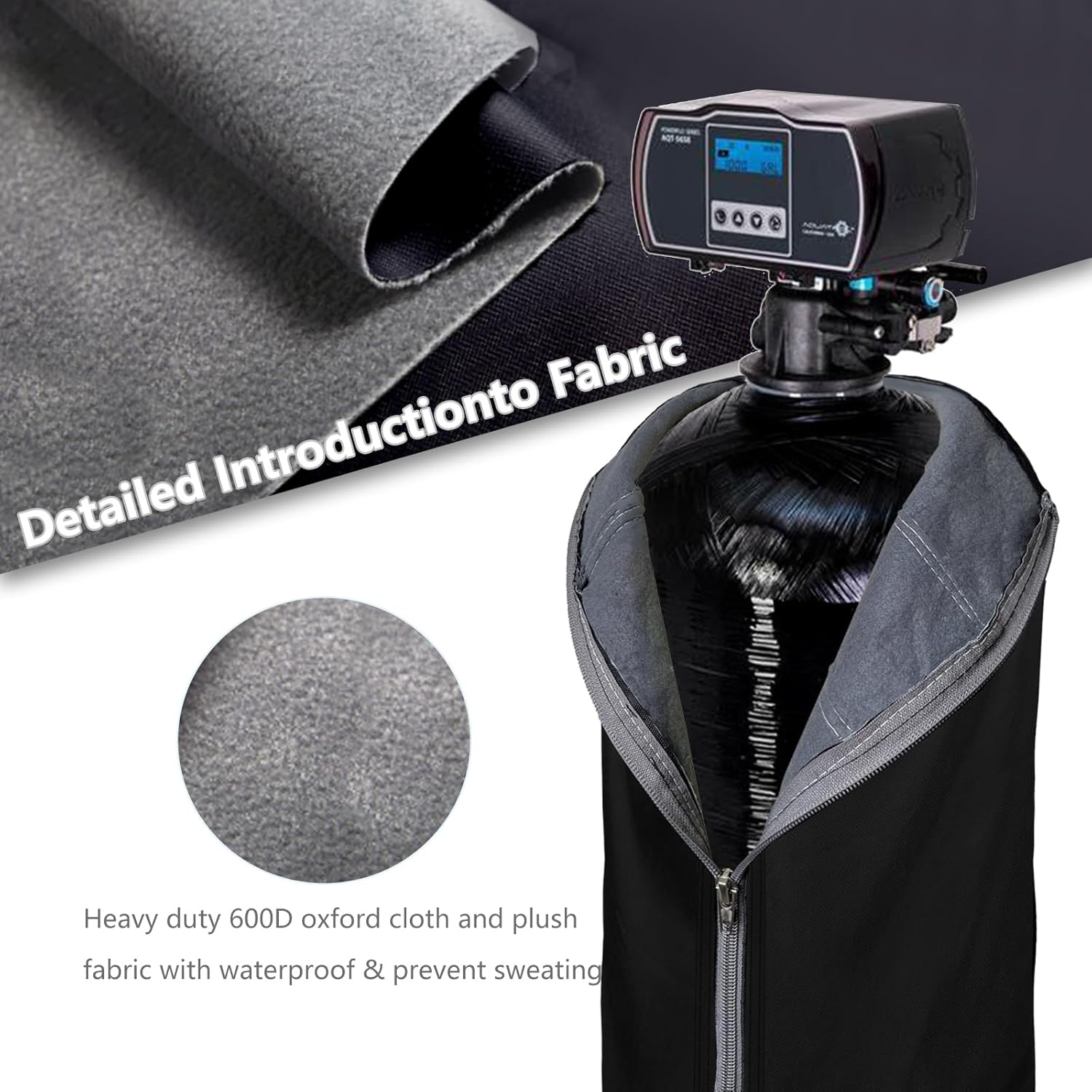 Outdoor Insulated Water Softener Tank Cover 13x54, Black J880206