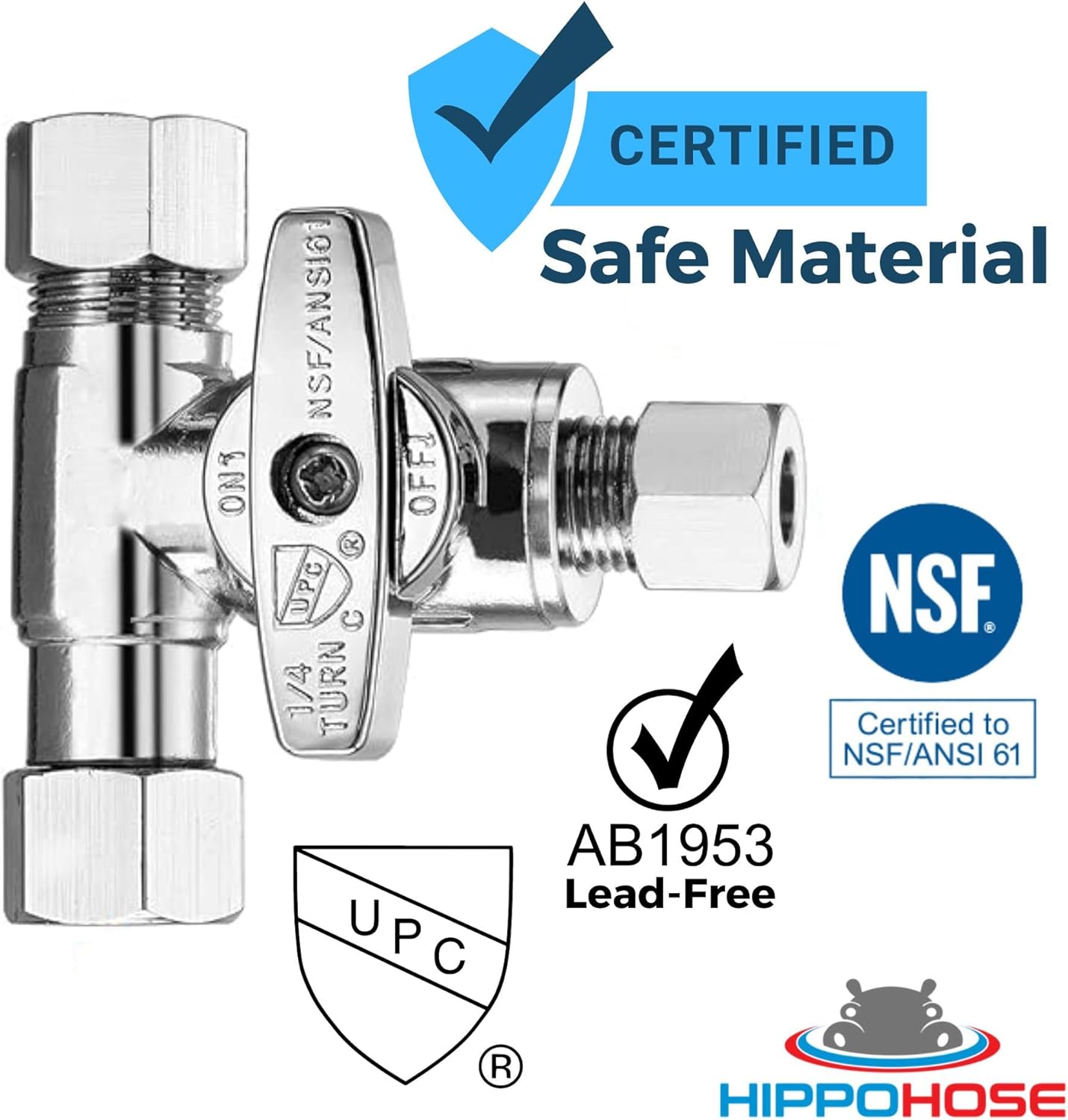 Tee Stop Valve 3/8" x 3/8" x 1/4" Lead-Free Brass T-Connector D616
