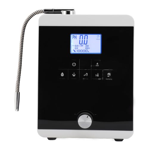 Alkaline Water Ionizer Machine, Alkaline Water Ionizer Machine 5 Settings 3.8 Inch Color LCD Display Hydrogen Rich Generator Wall Mountable Self Voice Prompt 110‑220V