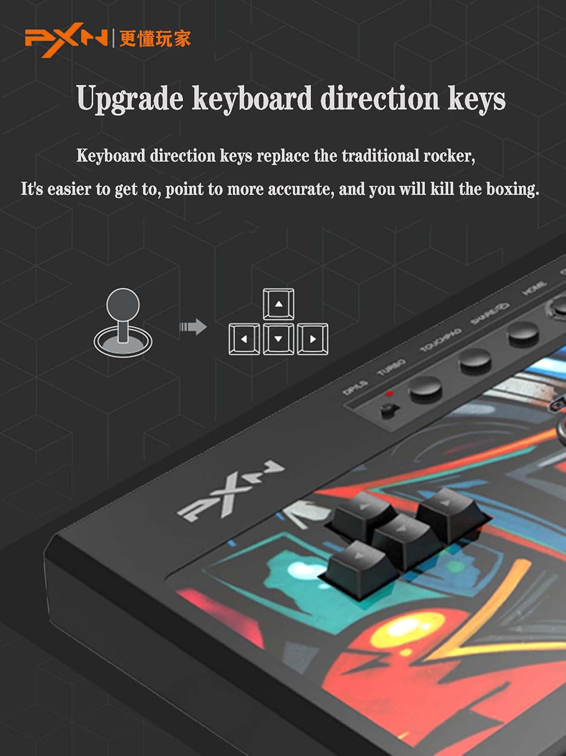 PXN-X8 Arcade Fight Stick Mechanical Controller for PC, PS3, PS4, Xbox, Switch O733556