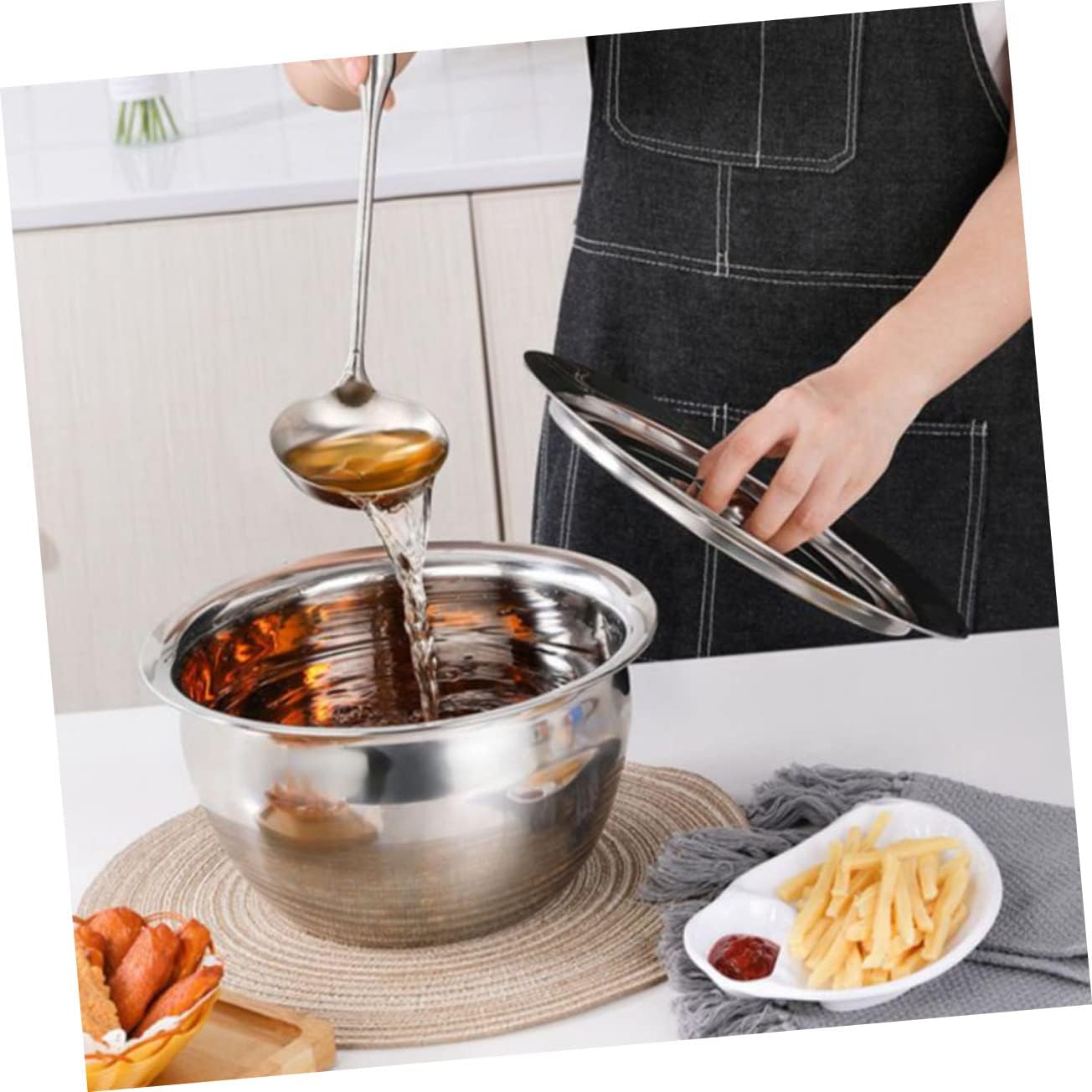 Ciieeo Stainless Steel Oil Drippings Container Bowl J38714