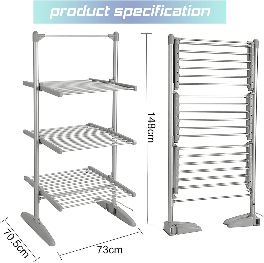 Heated Clothes Drying Rack Folding Electric Laundry Dryer O5526