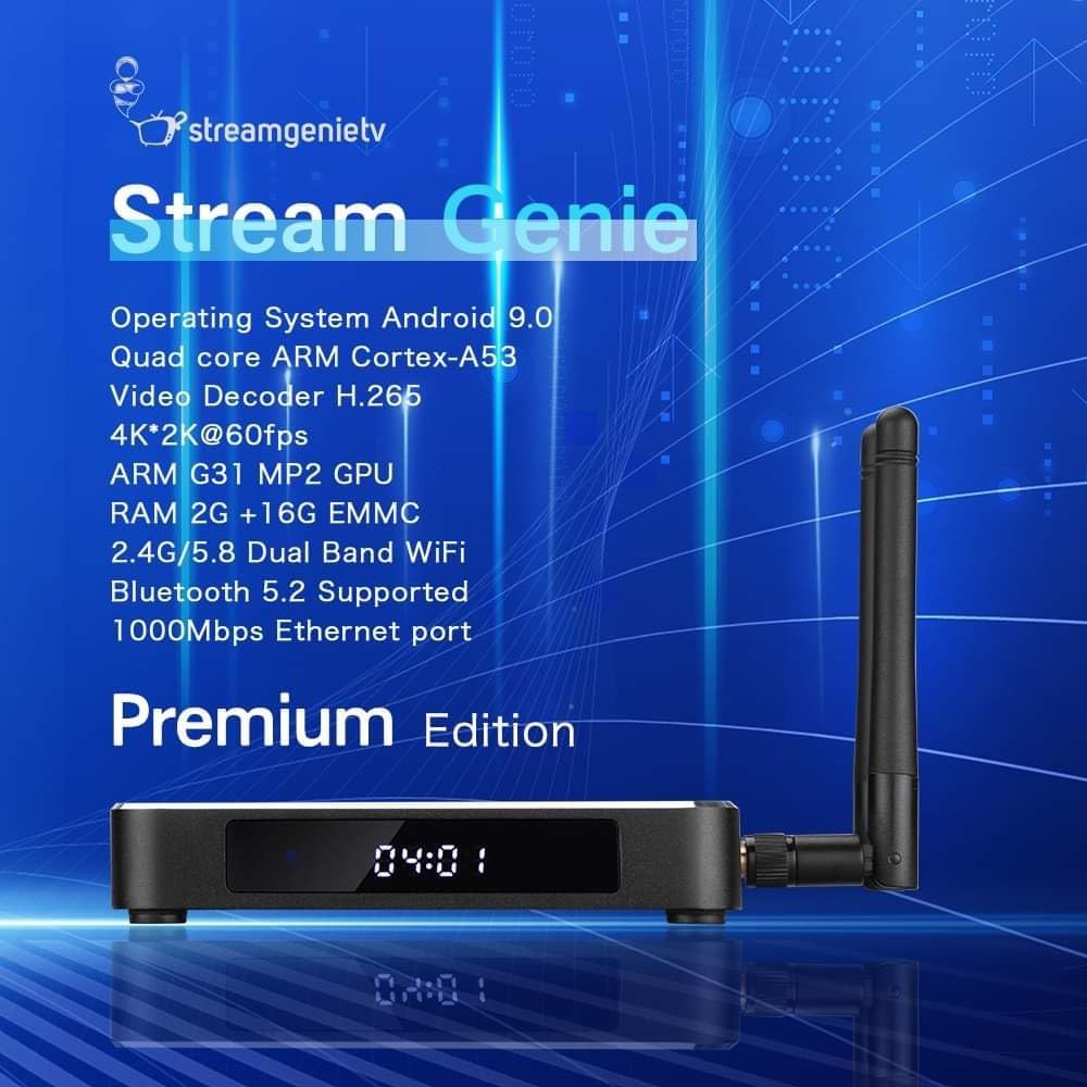 StreamGenie 2.0 TV Stream Box by FreeStream with Dual WiFi Antenna and Remote Y6042