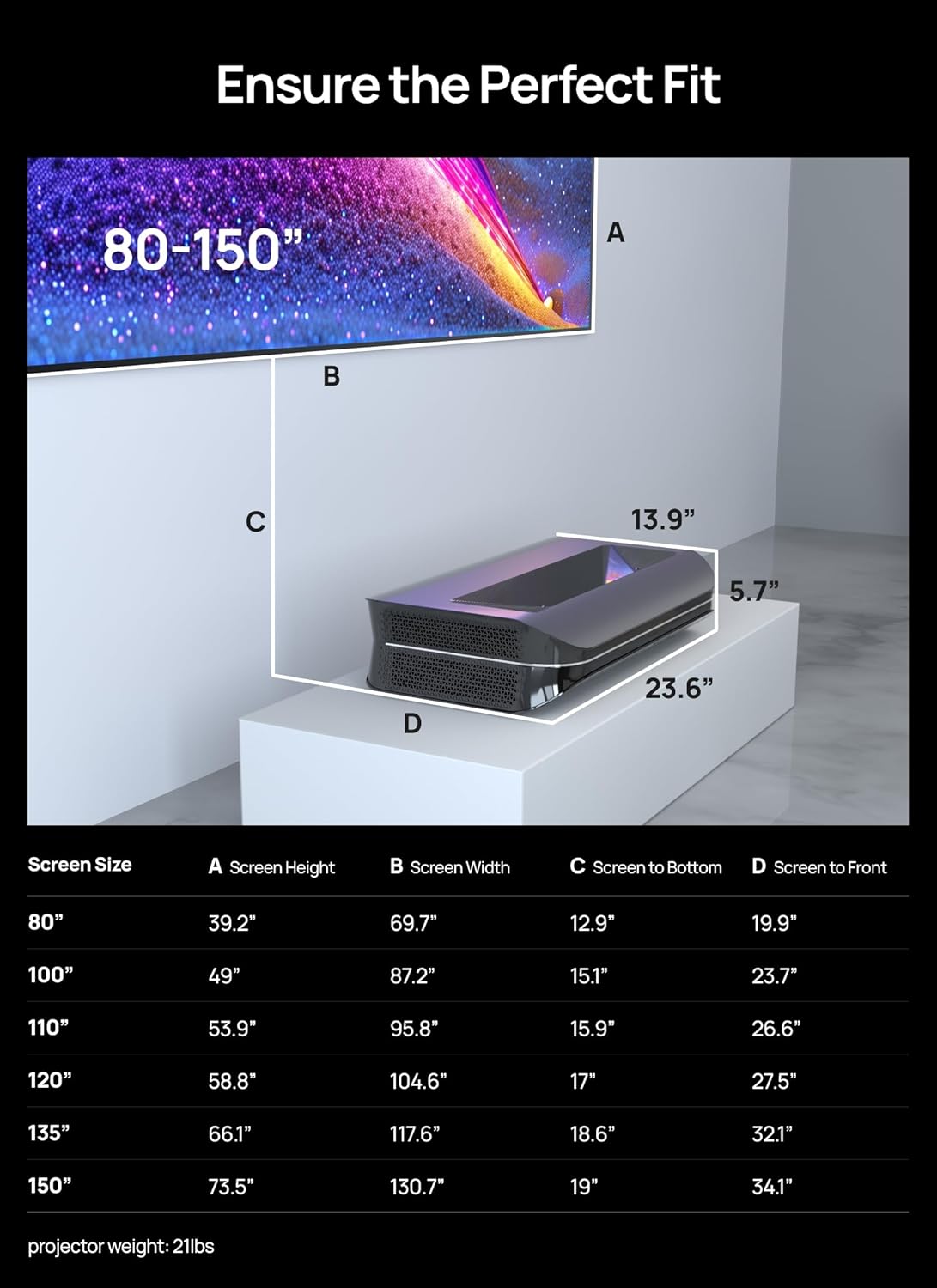 AWOL Vision LTV-2500 4K UHD Triple Laser Projector with Dolby Vision & Atmos S84418
