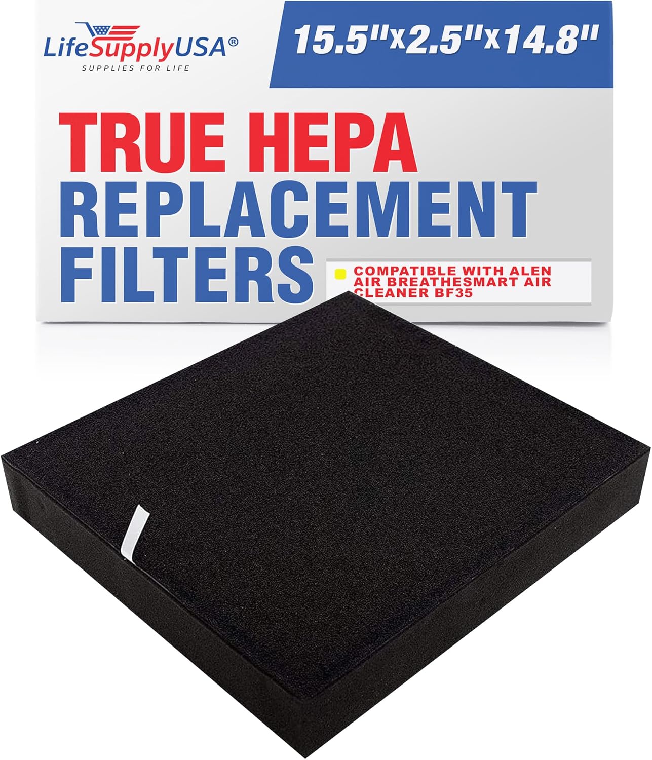 True HEPA Air Cleaner Filter Replacement Compatible with Alen Air BreatheSmart Air Cleaner BF35 by LifeSupplyUSA