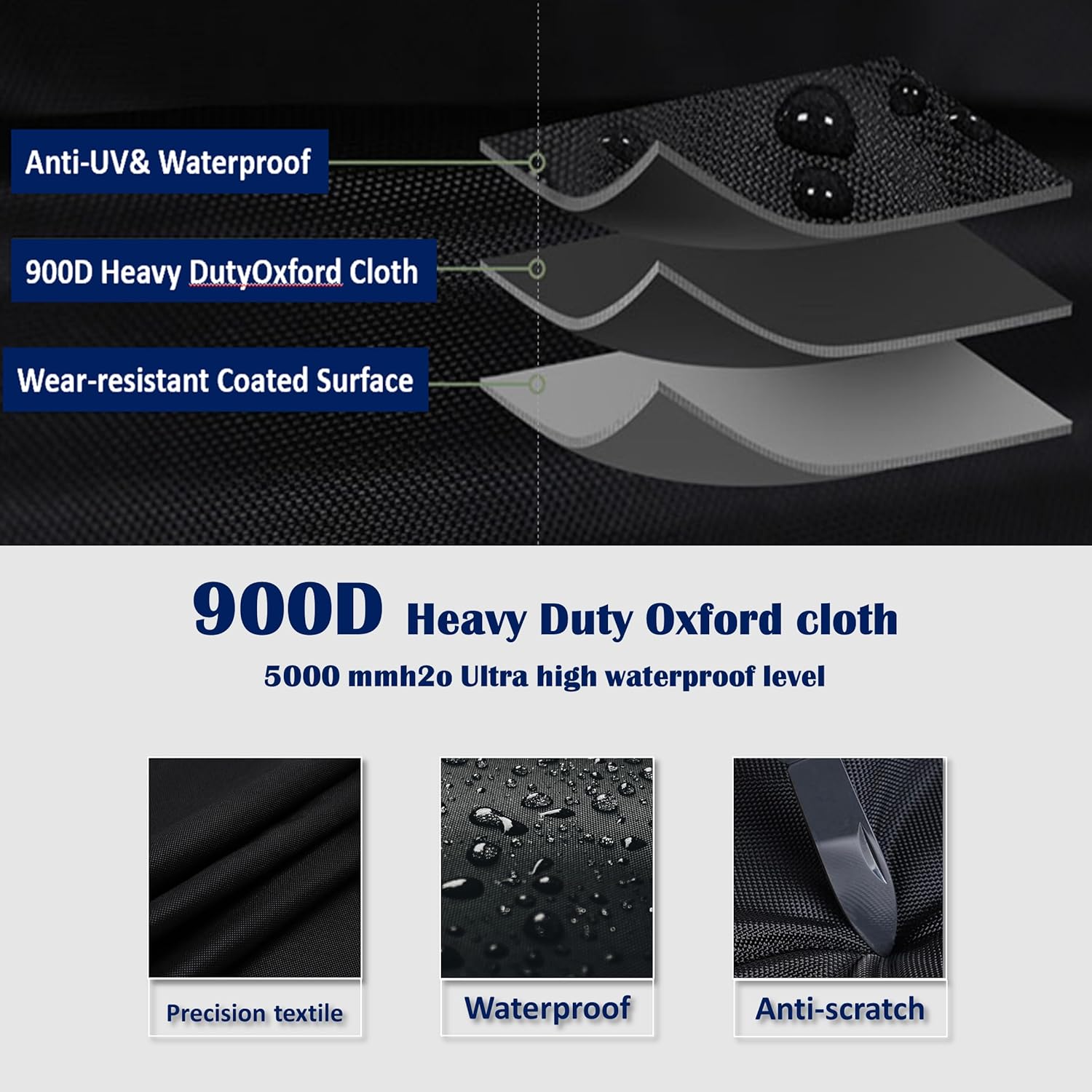 Santiano Water Softener Cover 900D Oxford, Transparent Window, 64x40x16 Inches, Black C446