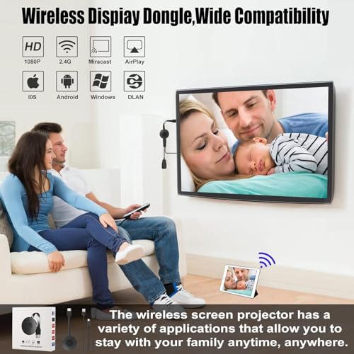 Miracast Dongle Wireless HDMI Display Adapter for iPhone iPad Android to TV U603