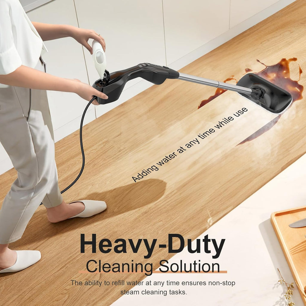 Let'Steam Heavy Duty Steam Mop with 17 Accessories for Hardwood, Tile and Grout P37119