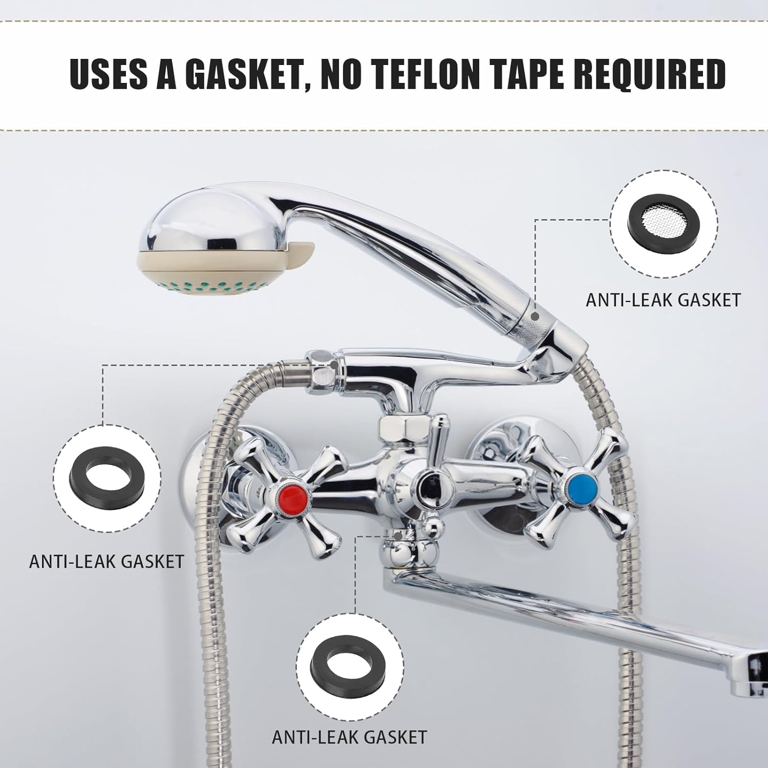 20pcs Shower Head Filter Gasket, Faucet Washers, Rubber & O-Ring Seal W9815