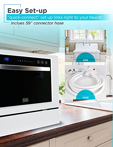 BLACK+DECKER BCD6W 6 Place Setting Compact Countertop Dishwasher C892