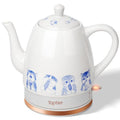 Toptier Electric Ceramic Tea Kettle, Boil Water Quickly and Easily, Detachable Swivel Base & Boil Dry Protection, Carefree Auto Shut Off, 1 L