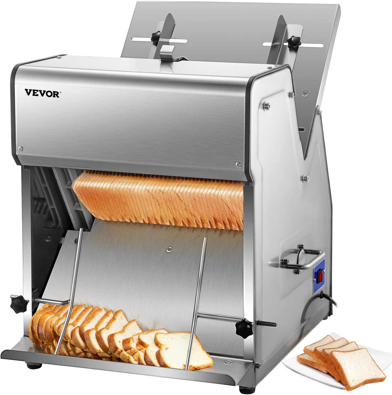 VEVOR Commercial Toast Bread Slicer, 12mm Thickness Electric Bread Cutting Machine, 31PCS Commercial Bakery Bread Slicer, 110V Toast Cutter Cutting Machine, Bread Cutter for Bread Sheet Cutter Cutting