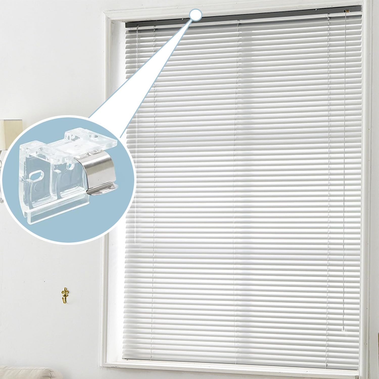 4pcs Cordless Shade Mounting Bracket with Metal Clip for 1" PVC Honeycomb Shades O633