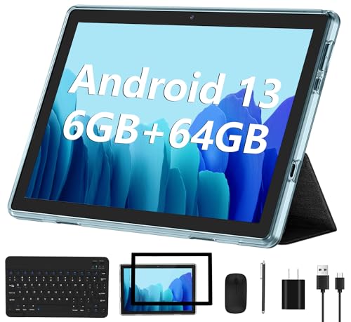 ECOPAD Android 13 Tablet, Newest 6GB RAM 64GB ROM Android Tablet with Protective Case