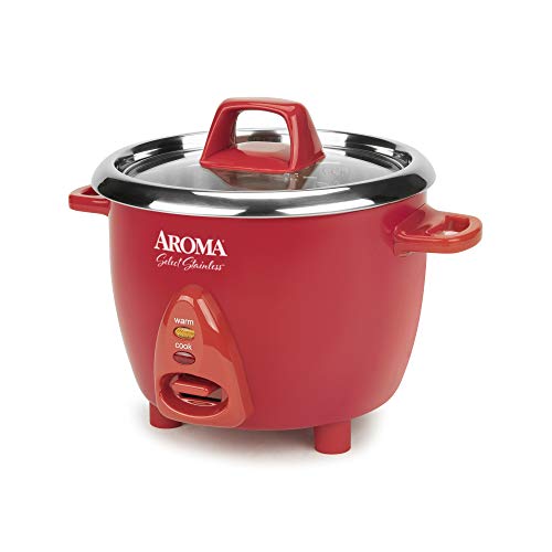 Aroma Housewares Select Stainless Rice Cooker & Warmer 6-Cup Red U57820
