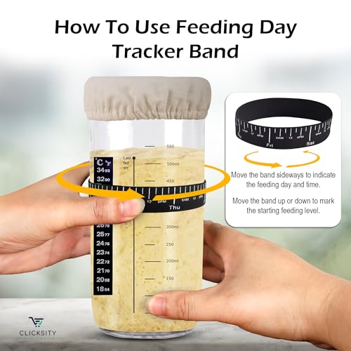 Sourdough Bread Maker Starter Kit with Thermometer and Elastic Feeding Band S3231