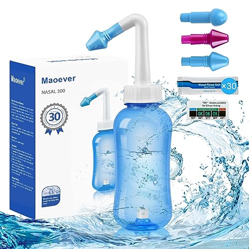 MAOEVER Neti Pot Sinus Rinse Bottle Nose Wash Cleaner Pressure Rinse Nasal Irrigation for Adult