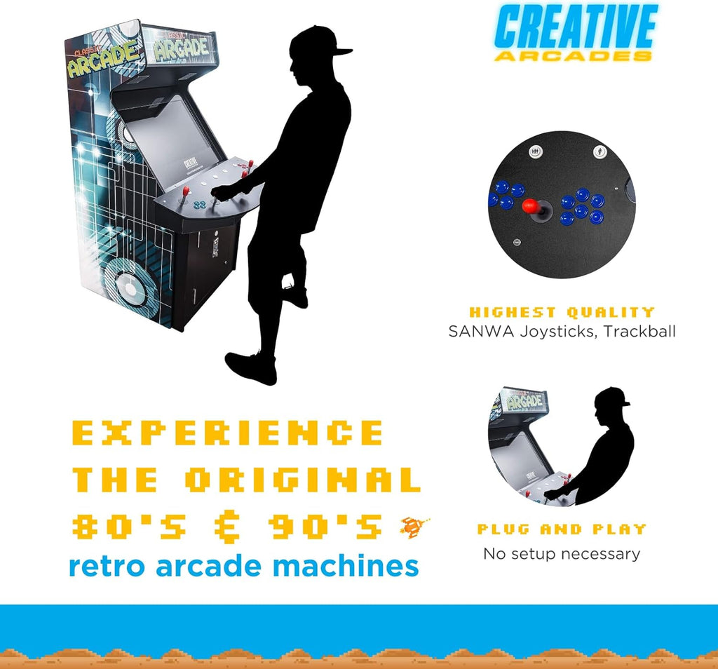 Creative Arcades Full Size Stand-Up Arcade Machine 4 Player 32" LCD Screen L12252