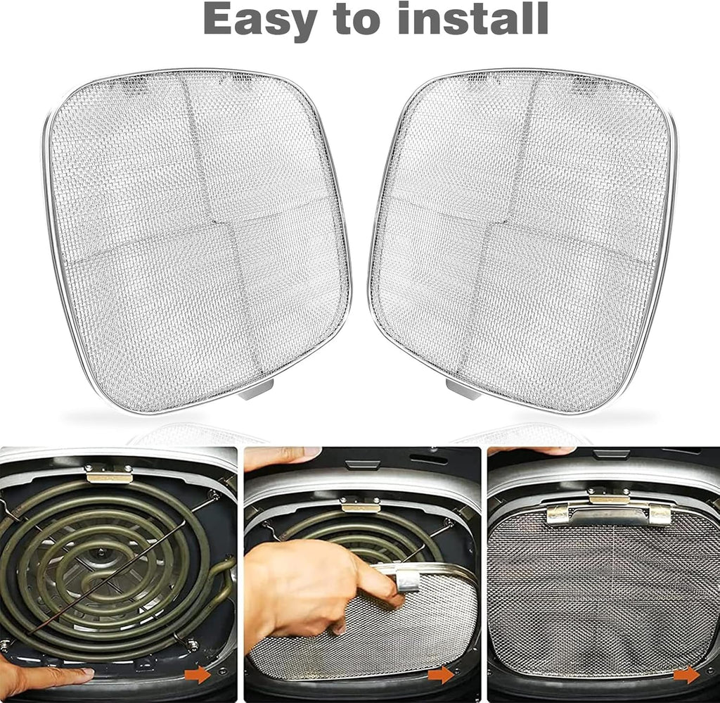 2 Pack Stainless Steel Splatter Shield for Ninja Foodi AG300 AG301C D8095