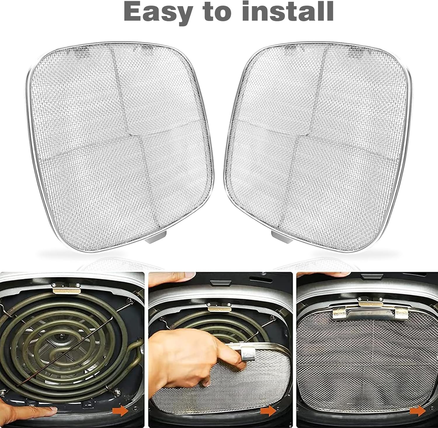 2 Pack Stainless Steel Splatter Shield for Ninja Foodi AG300 AG301C D8095