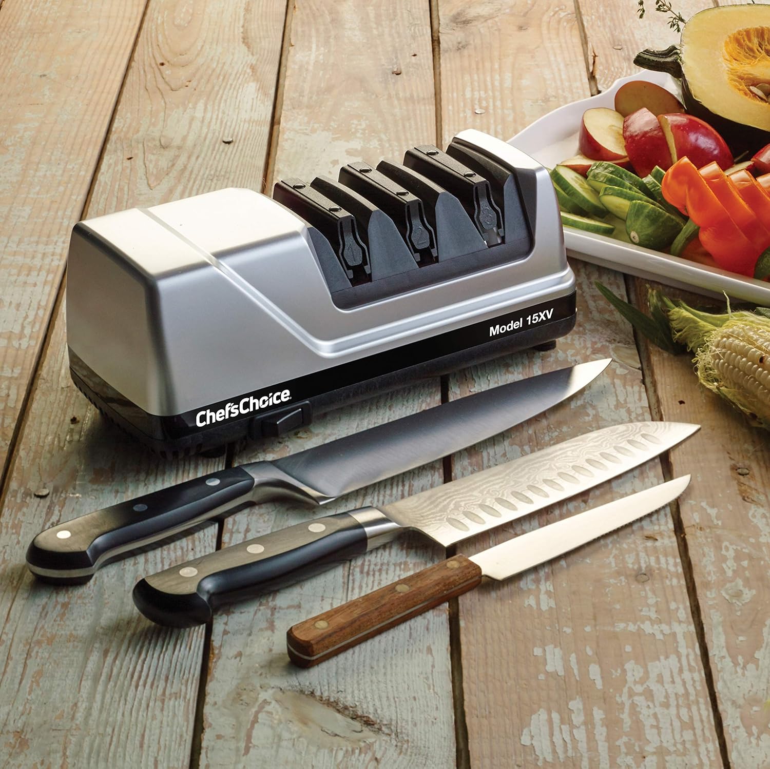 Chef'sChoice 15XV EdgeSelect Professional Electric Knife Sharpener, 3-Stage, Gray X6082