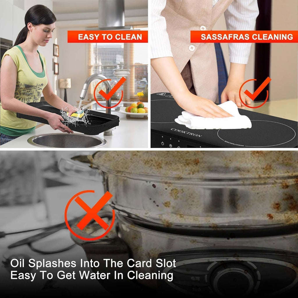 Induction Cooktop 2 Burner Portable with Removable Cast Iron Griddle S528177