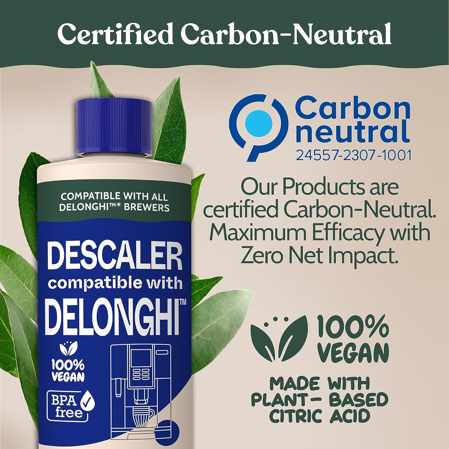 DeLonghi Compatible Descaling Solution for Coffee Makers, 4 Uses, Eco-Friendly B865792