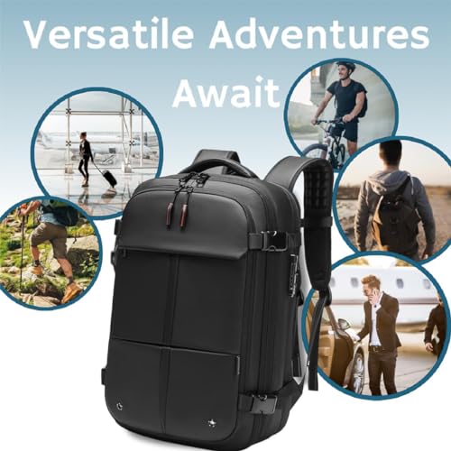 Vacpack Anti Theft Travel Vacuum Backpack, 60L Expandable, Water Resistant, Grey Y4647